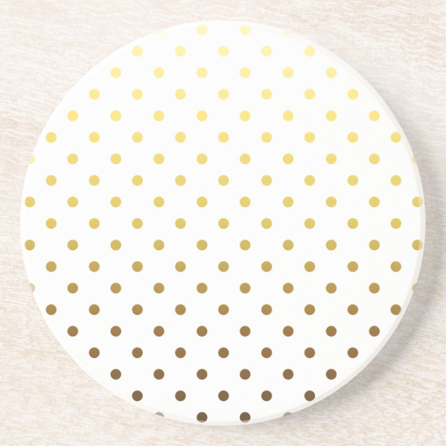 White Gold Polka Dot Coaster (Front)