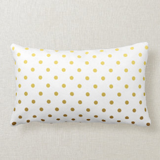 White Gold Polka Dot Lumbar Pillow