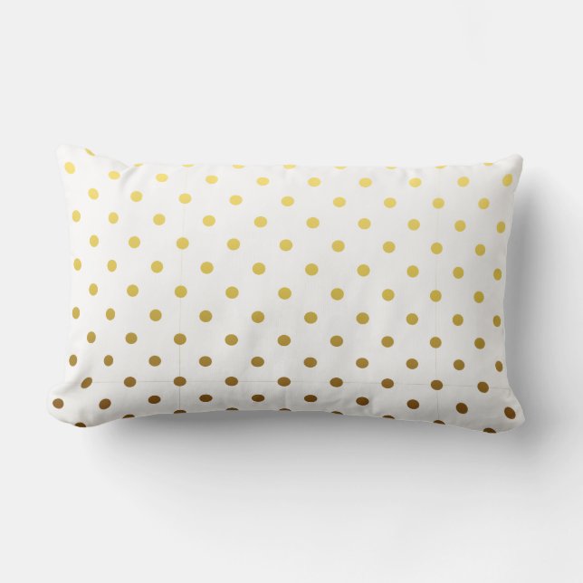 White Gold Polka Dot Lumbar Pillow (Front)