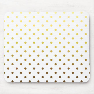 White Gold Polka Dot Mouse Pad