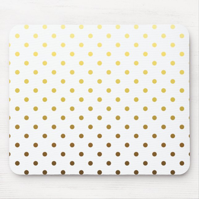 White Gold Polka Dot Mouse Pad (Front)