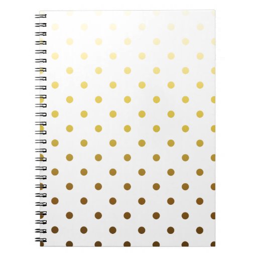 White Gold Polka Dot Spiral Notebook | Zazzle