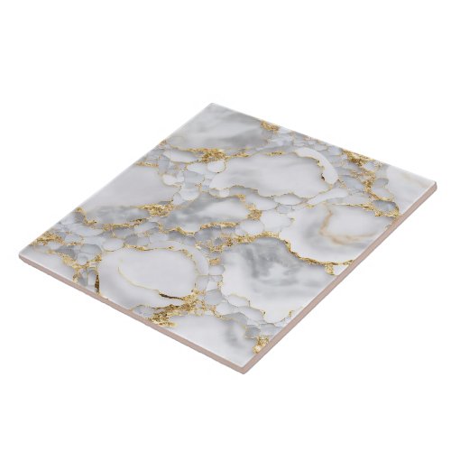 White Gold Popular Marble Agate Collection Ceramic Tile