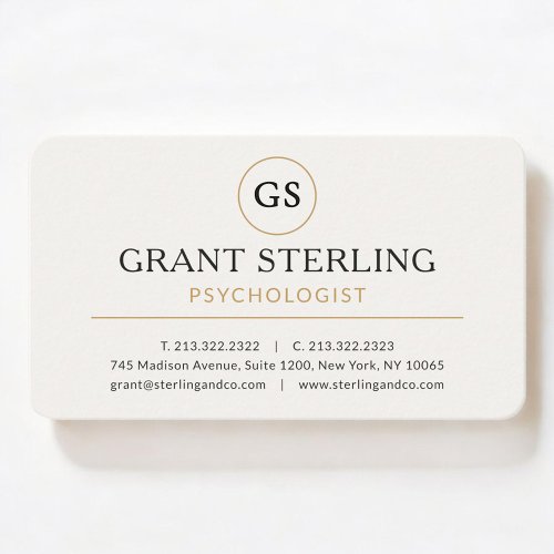 White Gold Psychologist Luxury Business Card