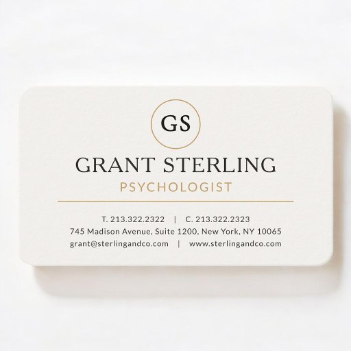 Customizable White Gold Psychologist Luxury Business Card