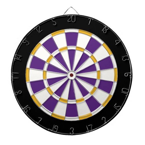 White Gold Purple And Black Dart Board