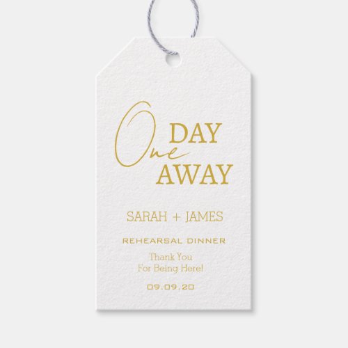 White Gold Rehearsal Dinner Wedding Thank You  Gift Tags