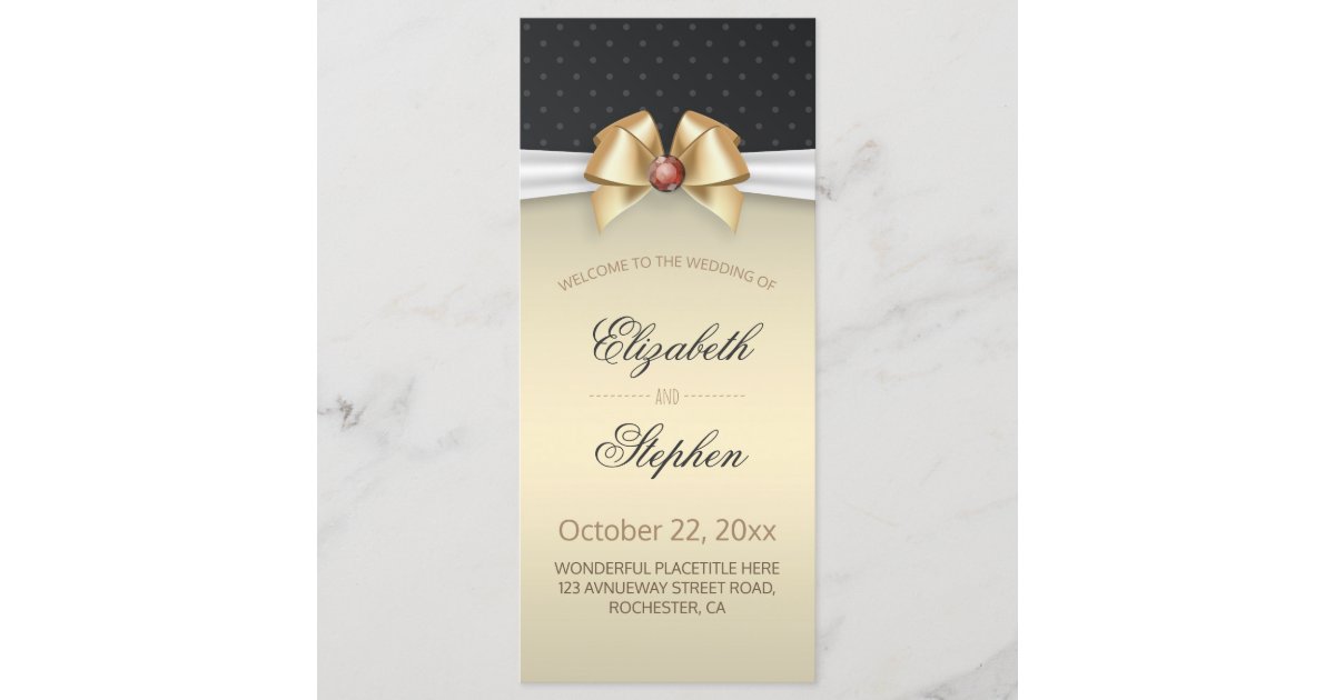 White Gold Ribbon Red Diamond Wedding Program Zazzle Com