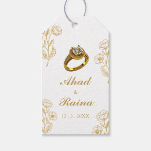 White Gold Ring Engagement Thank You Gift Tags