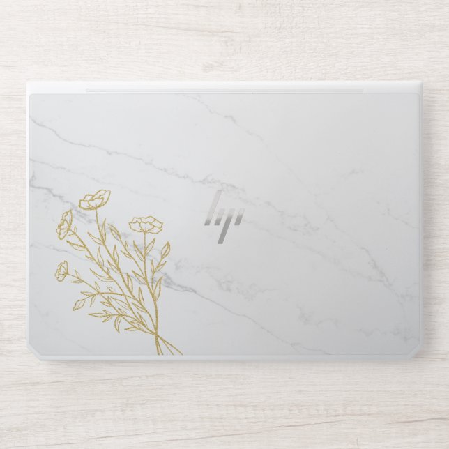 White gold rose stone  agate marble Sparkle  HP Laptop Skin (Front)