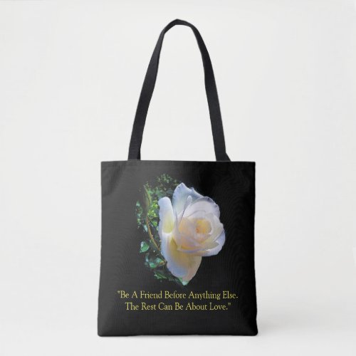White Gold Rose Tote Bag