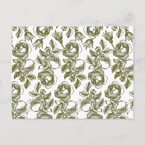 White Gold Roses Custom Thank You Postcards