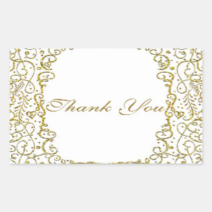 White Gold Royal Castle Fairy Tale Princess Favor Rectangular Sticker