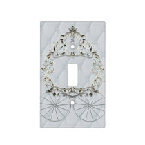 White & Gold Royal Crown Fairytale Carriage Light Switch Cover