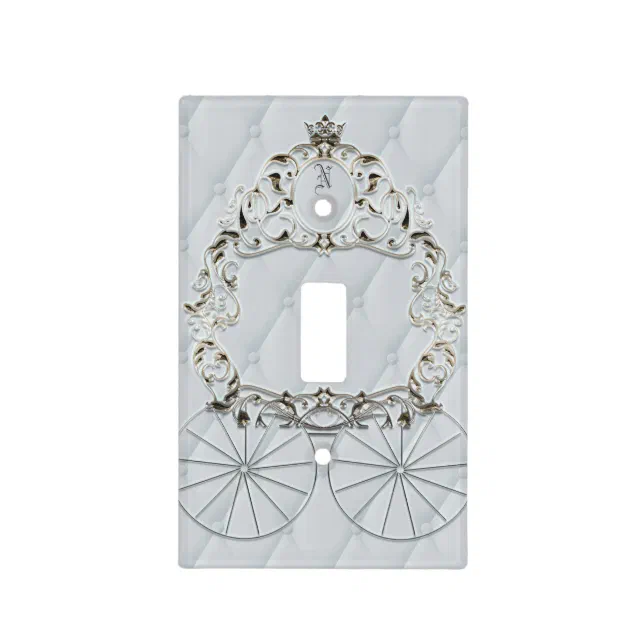 White & Gold Royal Crown Fairytale Carriage Light Switch Cover | Zazzle