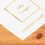White gold salon business logo short table runner