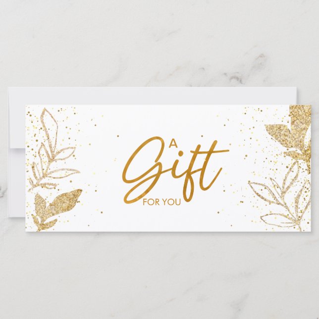 White Gold Salon Store Business Gift Certificate (Front)