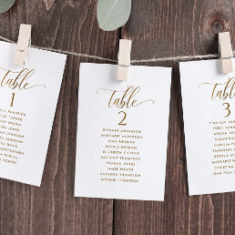 White &amp; Gold, Seating Plan Cards with Guest Names