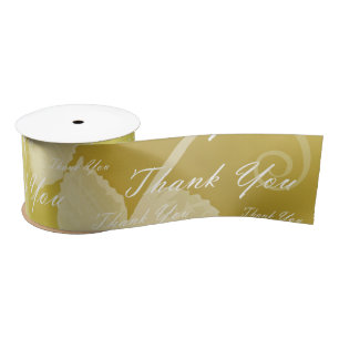white, gold, silver, thank you, flowers, floral, satin ribbon
