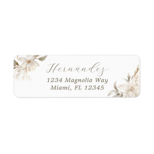 White Gold Silver Winter Florals Quinceañera Label