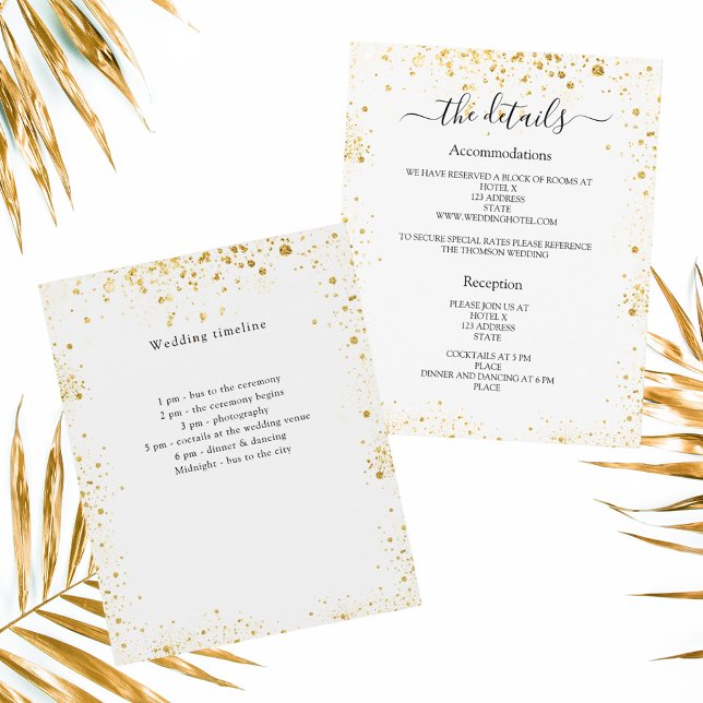 White gold sparkles wedding program details (Creator Uploaded)