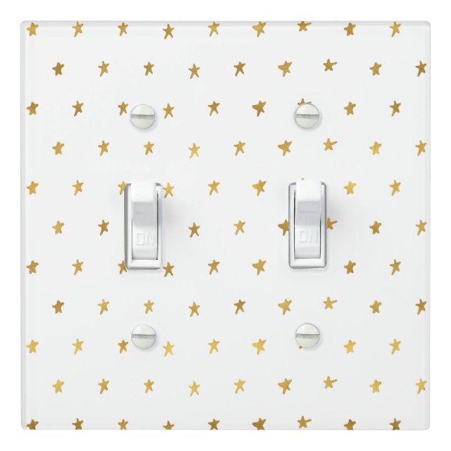 White Gold Stars  Light Switch Cover (In Situ)