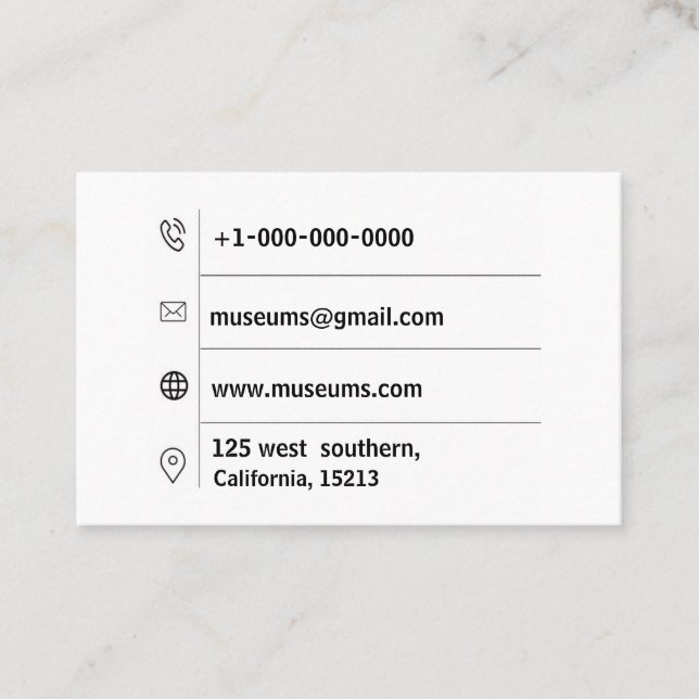 White Gold Striped Modern Stylish Euro Business Card (Front)