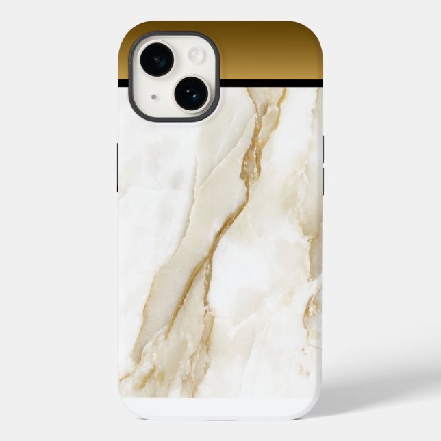 White Gold Tan Marble Pattern iPhone / Android Case-Mate iPhone Case (Back)