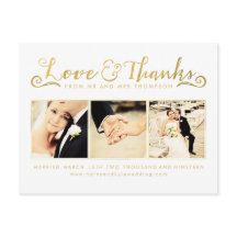 White Gold Thank You Script Typography Photo