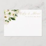 White & Gold Watercolor Floral Advice Card<br><div class="desc">This beautiful floral card features watercolor flowers and your custom text.  Use the template to fill in your information. The "Customize further" feature can be used to change the font (size,  style,  color),  and add more lines of text,  change the layout and add text to the back.</div>
