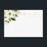 White & Gold Watercolor Floral Advice Card<br><div class="desc">This beautiful floral card features watercolor flowers and your custom text.  Use the template to fill in your information. The "Customize further" feature can be used to change the font (size,  style,  color),  and add more lines of text,  change the layout and add text to the back.</div>