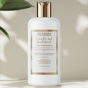 White & gold waterproof cosmetics bottle label