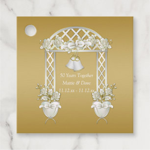 White Gold Wedding Arch 50th Wedding Anniversary Favor Tags