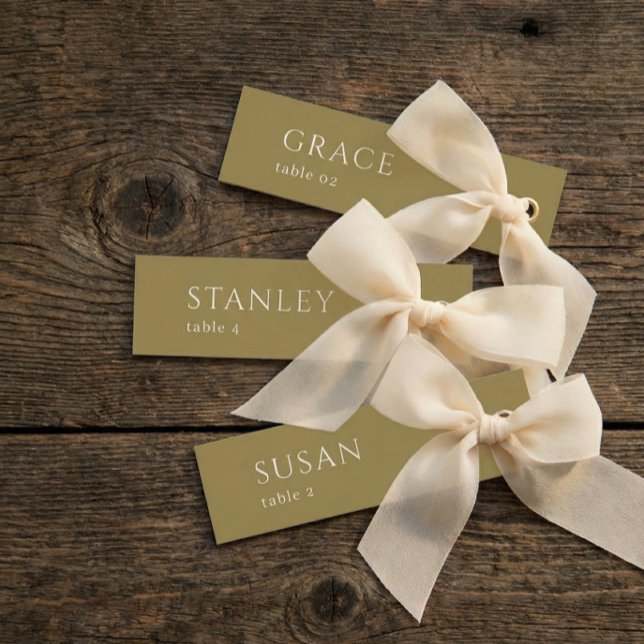 White Gold Wedding Name Tag Table Place Cards (Creator Uploaded)