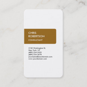 White Golden Brown Attractive Charm Business Card
