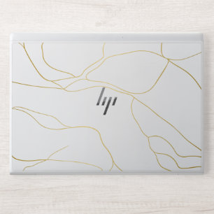 White & Golden Marble HP Laptop Skin