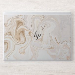 White golden marble pattern HP laptop skin