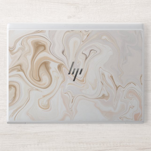 White golden marble pattern HP laptop skin (Front)