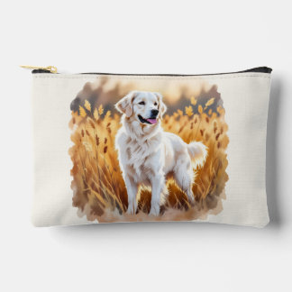 White Golden Retriever Dog Accessory Pouch