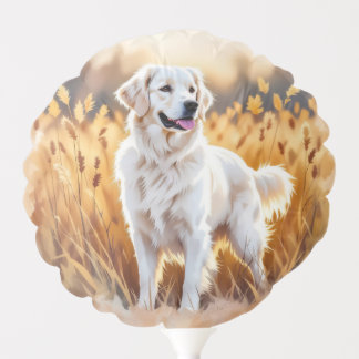 White Golden Retriever Dog Balloon