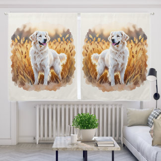 White Golden Retriever Dog Blackout Curtains