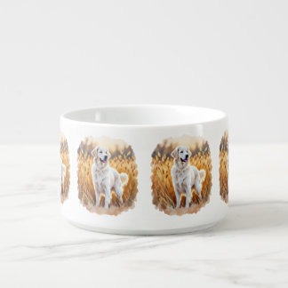 White Golden Retriever Dog Bowl
