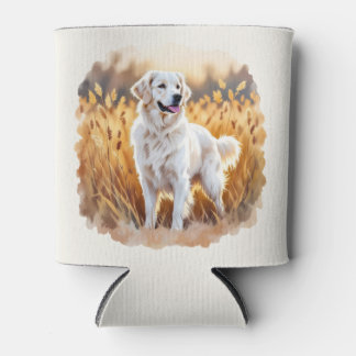 White Golden Retriever Dog Can Cooler