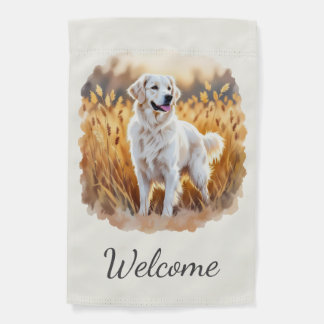 White Golden Retriever Dog Garden Flag