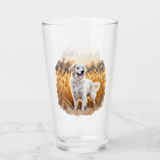 White Golden Retriever Dog Glass