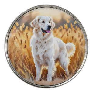 White Golden Retriever Dog Golf Ball Marker