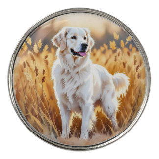 White Golden Retriever Dog Golf Ball Marker