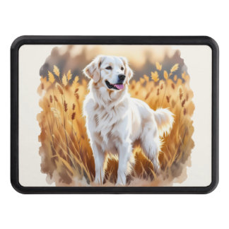 White Golden Retriever Dog Hitch Cover