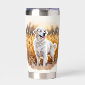 White Golden Retriever Dog Insulated Tumbler