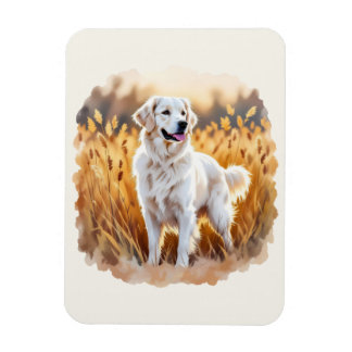 White Golden Retriever Dog Magnet